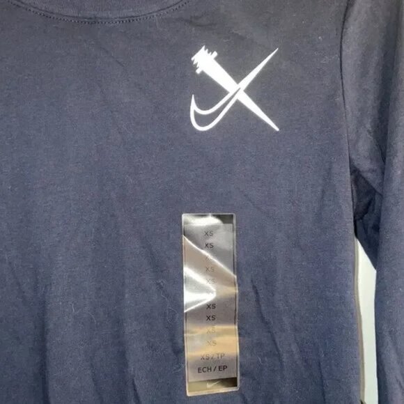 New with Tags Nike Dri Fit Cross Regionals cotton long sleeve T Women’s XS Navy - Picture 3 of 11